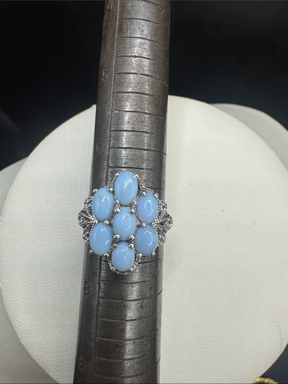 Oregon Blue Opal/Tanzanite Sterling Silver Ring - Size 7